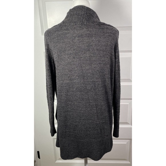 BAREFOOT DREAMS Cozychic Lite Circle Cardigan Heathered Carbon Black/ Gray L XL - Picture 4 of 9
